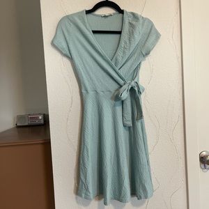 *Free Gift W Purchase* Blue wrap tie dress. Size small.